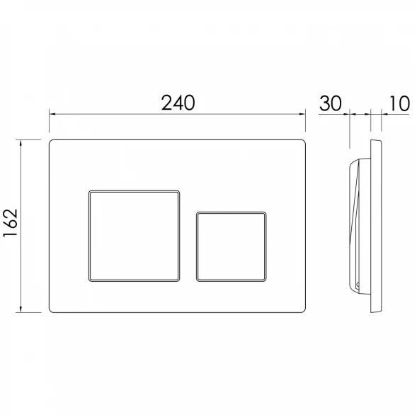 Кнопка смыва Ceramica Nova Balance Square CN12-002M для инсталляции, матовый хром