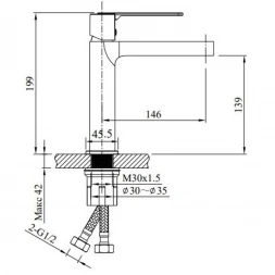 Смеситель для раковины AltroBagno Unione AltroBagnoUnione0137GM