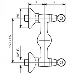 Смеситель для душа Emmevi Deco Ceramic 121002/BR бронза
