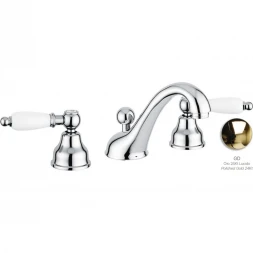 Смеситель для раковины Emmevi Deco Ceramic 121033/OR с донным клапаном, Золото
