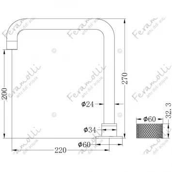 Смеситель для раковины Feramolli Sole S652CN CoolStart, никель матовый