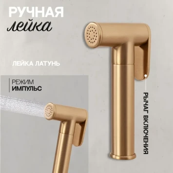 Гигиенический душ Hansberge Nordic H3099MG со смесителем, Золото матовый