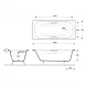 Ванна чугунная Delice Malibu DLR230629R-AS 160x75 см, с отверстиями под ручки, антискользящим покрытием, белый