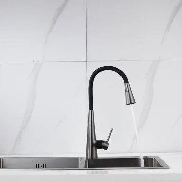 Смеситель для кухни Rose R213T с гибким изливом, оружейная сталь