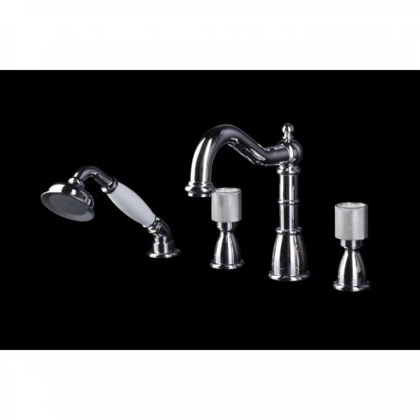 Смеситель на борт ванны Boheme Royal Cristal 396-Royal/CRST black