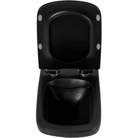Комплект инсталляция с унитазом BelBagno Prospero BB3201CHR-MB/BB3201SC-MB/BB002-80/BB007-PR-NERO.M с кнопкой смыва,черный матовый + унитаз подвесной BelBagno Sela безободковый, с сиденьем микролифт, черный матовый