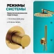 Душевой комплект Grocenberg GB5090GL 200 мм, со смесителем, золотой брашированный