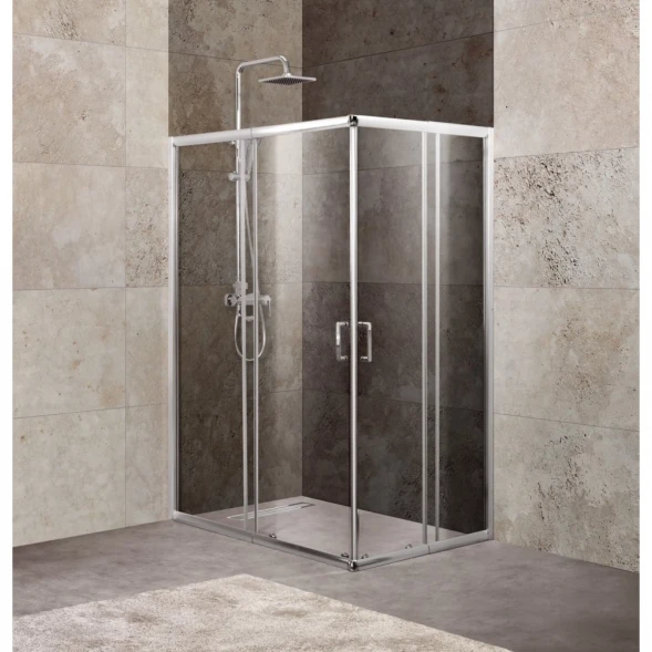 Душевой уголок 100-115x75-90 см BelBagno UNIQUE-AH-2-100/115-75/90-C-Cr прозрачное