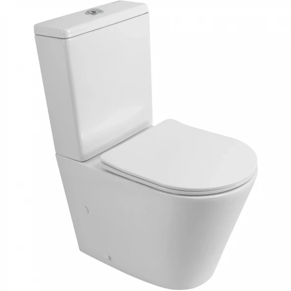 Унитаз напольный BelBagno Flay-R BB2149CP-TOR/SC безободковый, без бачка, торнадо, с сиденьем микролифт, белый