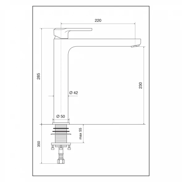 Смеситель для раковины Emmevi Nefer 77003BIG/CR с донным клапаном, хром
