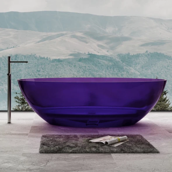 Ванна из полиэфирной смолы Abber Kristall AT9702Amethyst 180x85 см, отдельностоящая, фиолетовый