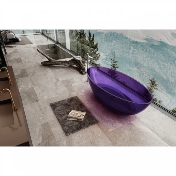 Ванна из полиэфирной смолы Abber Kristall AT9702Amethyst 180x85 см, отдельностоящая, фиолетовый