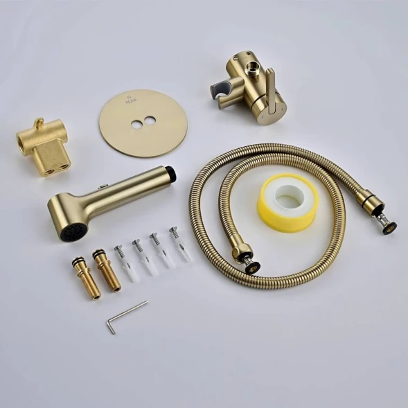 Гигиенический душ Rose R235G со смесителем, Золото матовый