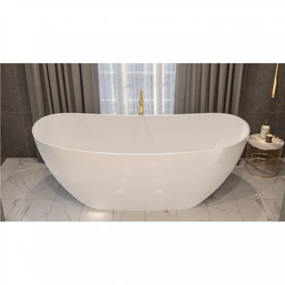 Ванна из литьевого мрамора Whitecross Onyx C 0206.160075.100 160x75 см, отдельностоящая, белый глянец