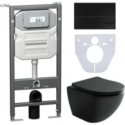 Комплект подвесной унитаз Ceramica Nova Metropol CN4002MB + система инсталляции Ceramica Nova Envision Flat CN1002B + CN1000