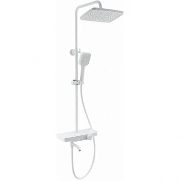 Душевая система Wonzon &amp; Woghand WW-B3099-A-MW 300x200 мм, с термостатом, белый матовый
