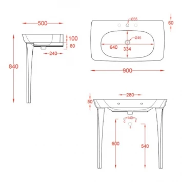 Раковина 90x50 см Artceram Civitas CIL002 01 00 bi*1