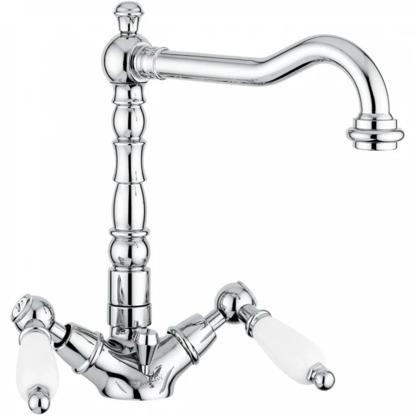 Смеситель для раковины Emmevi Deco Ceramic 121613/CR с донным клапаном, хром