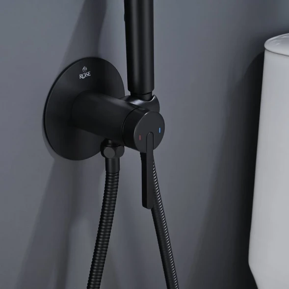 Гигиенический душ Rose R235H со смесителем, черный матовый
