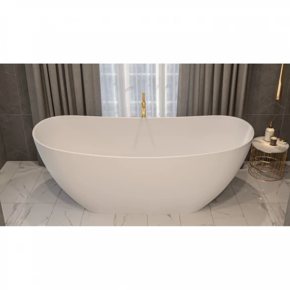 Ванна из литьевого мрамора Whitecross Onyx C 0206.160075.200 160x75 см, отдельностоящая, белый матовый