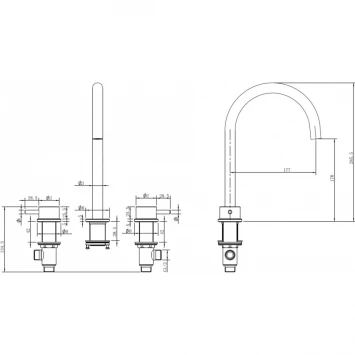 Смеситель для раковины Abber Wasser Kreis 316 AF8108BG-M Золото матовый