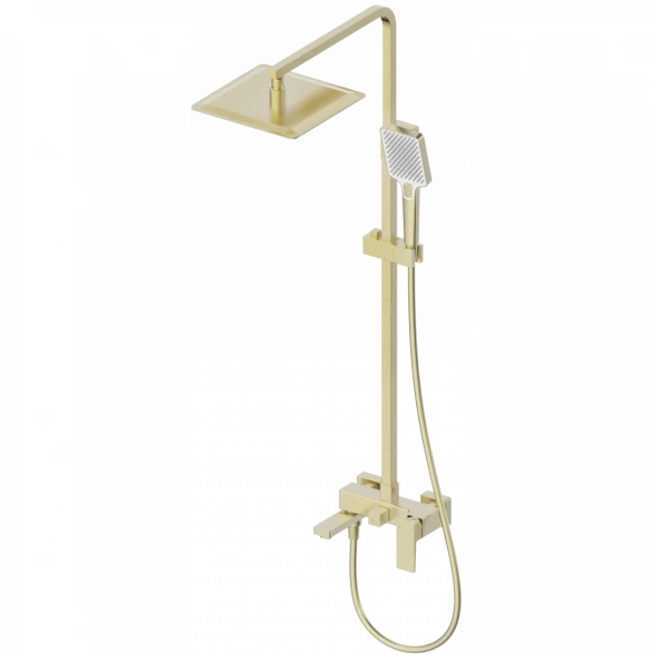 Душевая система Wonzon &amp; Woghand Cube 2.0 WW-88047068-BG 300 мм, со смесителем, золотой матовый