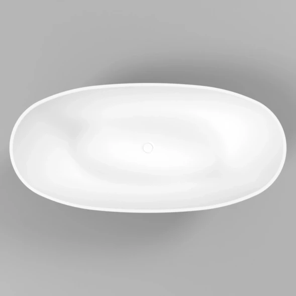 Ванна из литьевого мрамора Whitecross Onyx B 0205.160075.20100 160x75 см, отдельностоящая, белый матовый/черный матовый