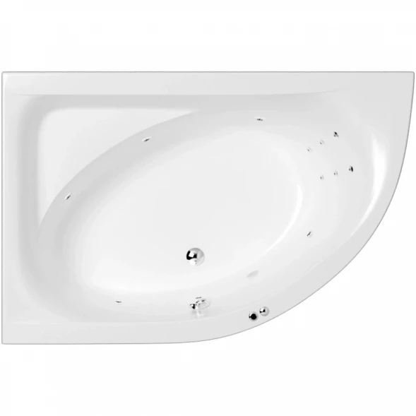 Акриловая ванна Whitecross Aquarella 0108.170110.100.LINE.CR 170x110 см L, с гидромассажем, угловая, белый