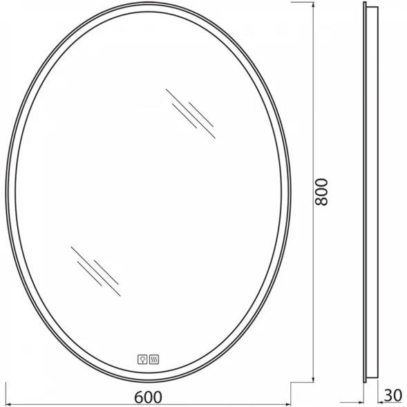 Зеркало 60x80 см BelBagno SPC-VST-600-800-LED-TCH-WARM