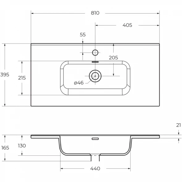 Раковина 81x39,5 см BelBagno BB800/390ETL