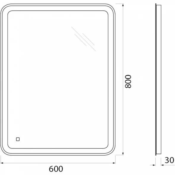Зеркало 60x80 см BelBagno Marino SPC-MAR-600-800-LED-TCH