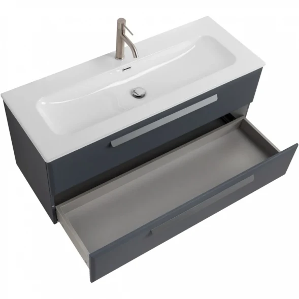 Тумба под раковину Cezares Eco ECO-CER-N-1200-2C-SO-GR-P 100 см, подвесная, Grafito