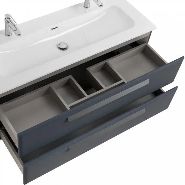 Тумба под раковину Cezares Eco ECO-CER-N-1200-2C-SO-GR-P 100 см, подвесная, Grafito