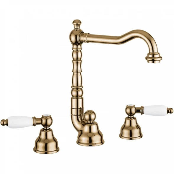 Смеситель для раковины Emmevi Deco Ceramic 121643/BR с донным клапаном, бронза