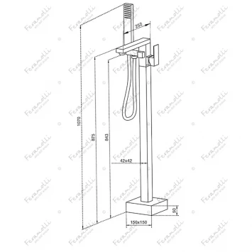 Смеситель напольный для ванны Feramolli Cubo GL639