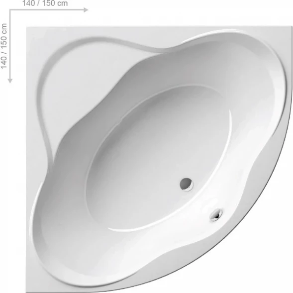 Акрилоая ванна NewDay PU PLUS 150x150 Ravak C681000000