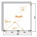 Душевой уголок Cezares Elena 90x90 см текстурное стекло ELENA-W-AS-1-90-P-Cr-R