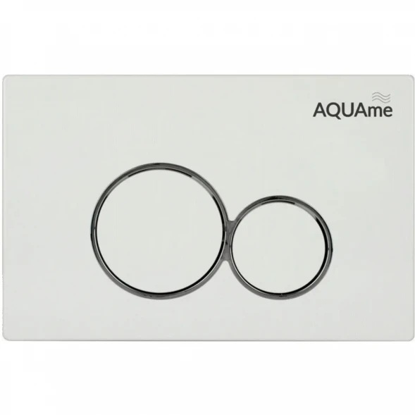 Кнопка смыва AQUAme AQM4101W для инсталляции, белый матовый/хром/белый матовый