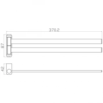 Полотенцедержатель Wonzon &amp; Woghand Eclipse WW-9131 37 см, поворотный, двойной, хром