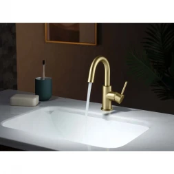 Смеситель для раковины Aquatek Европа AQ1307BG CoolStart, без донного клапана, Золото матовый