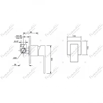 Смеситель для душа Feramolli Cubo CL629