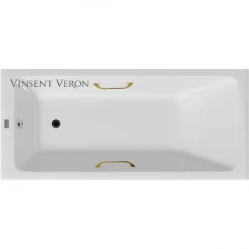 Ванна чугунная Vinsent Veron Kingston VKN1808050H/VH0012GD 180x80 см, с ручками, белый
