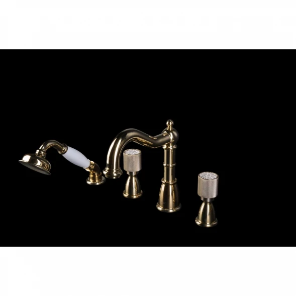 Смеситель на борт ванны Boheme Royal Cristal 395-Royal/CRST black
