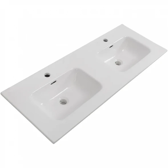 Раковина BelBagno BB1200-2-ETL 121x46,5 см, накладная, белый