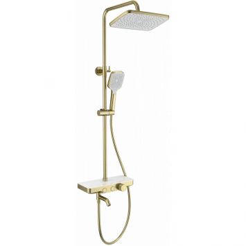 Душевая система Wonzon &amp; Woghand WW-B3099-A-BG 300x200 мм, с термостатом, золотой матовый
