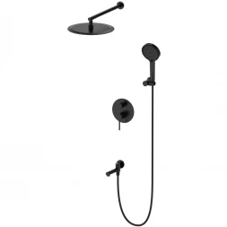 Душевой комплект Wonzon &amp; Woghand Stick WW-88939017-MB 300 мм, со смесителем, черный матовый