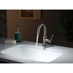 Смеситель для раковины Aquatek Европа AQ1307BGM CoolStart, без донного клапана, оружейная сталь матовый