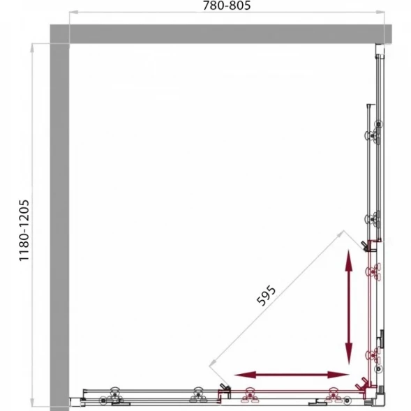 Душевой уголок 120x80 см BelBagno Sela SELA-AH-2-120/80-P-Cr текстурное стекло