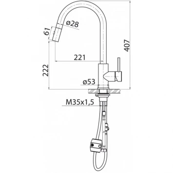 Смеситель для кухни BelBagno BB-LAM31B-IN