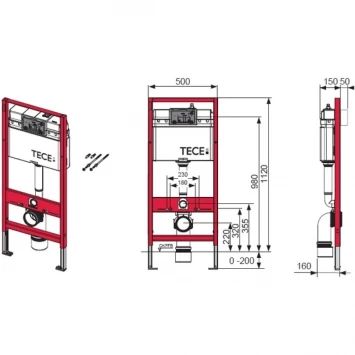 Комплект подвесной унитаз Ceramica Nova Noel CN3013 + система инсталляции Tece 9400413